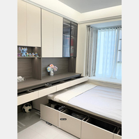 Bureau d'angle moderne intégré personnalisé pour chambre à coucher, avec bibliothèque et armoire, disponible pour maison et villa