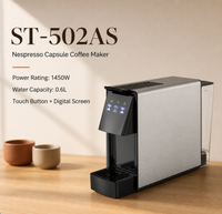 Machine à café à capsules Nespresso personnalisée 1450W en acier inoxydable, fabricant de marque privée, 19 bars, écran tactile