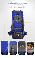 Nouveau sac à dos imperméable pour femmes en polyester pour la randonnée et les voyages, grande capacité 60L, design élégant pour les aventures en camping