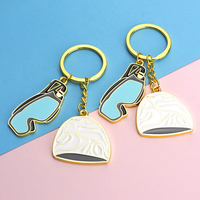 Vente en gros de porte-clés de natation en émail doux avec logo personnalisé, équipement de natation, lunettes et casquettes, accessoires porte-clés