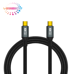 Cable Tipo-C para Teléfonos Móviles, Carga Rápida de 5A 6A, Salida de Video HD de 8K, Conectores de Ángulo Recto, Puertos 3 en 1, Blindaje de PVC Trenzado - Product Image 1