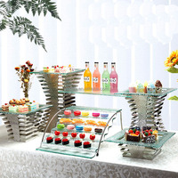 Présentoir Argenté pour Hôtels, Restaurants, Mariages, Buffets, Fêtes – Support de Traiteur pour Salades, Desserts et Plats