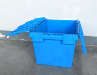Caisse de stockage en plastique recyclable de grande taille et robuste, en matériau PP, boîte inclinée, paroi solide, couvercle, logistique, retournement, empilable