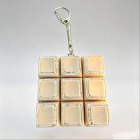 Clavier mécanique ASMR 9 touches anti-stress à double couche avec touches en verre, clé anti-stress transfrontalière, porte-clés fidget clicker