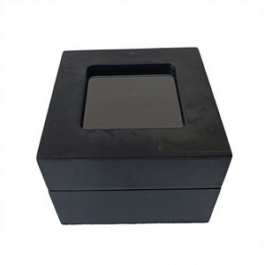 Minimalist Black Square Plastic Storage Box With Clear Window Tabletop Indoor Use Durable Design Made in VietNam - Product Image 1