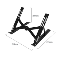 Support d'ordinateur portable pliable Zaidtek avec angle d'inclinaison réglable sur 10 niveaux, en caoutchouc, noir/couleur personnalisée et support ODM/OEM