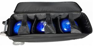 Triple Roller <b>Bowling</b> Bag 3-Ball <b>Bowling</b> Bag with Extra Large Shoe Compartment Rolling 3 Ball <b>Bowling</b> Bag - Product Image 4