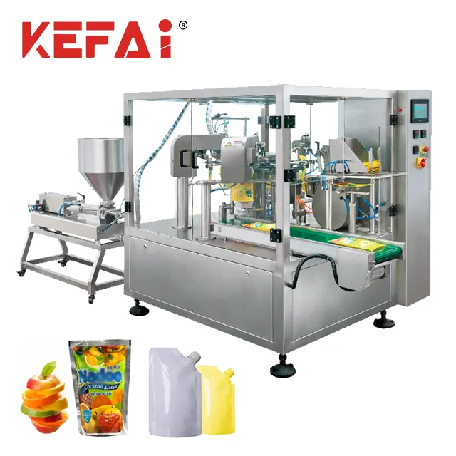 KEFAI 자동 스탠드 업 파우치 샴푸 세탁 세제 크림 주스 도이팩 액체 스파우트 파우치 충전 씰링 캡핑 기계