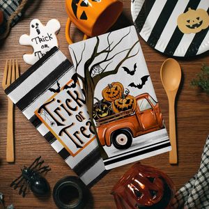 Serviettes de cuisine d'Halloween, imprimées fantômes et citrouilles, motif « Trick or Treat », absorbantes, décoratives, pour la décoration de la maison en période des fêtes - Product Image 5