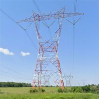 Tour de transmission en treillis d'acier pour avertissements aériens, tour à 4 poteaux en acier cornière, revêtement HDG pour projets de lignes électriques
