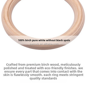 Anillas de Gimnasia de Madera de Abedul de 32 mm con Correas Ajustables, Equipo de <span class=keywords><strong>Calistenia</strong></span> y Entrenamiento de Fuerza para Gimnasio <span class=keywords><strong>en</strong></span> Casa - Product Image 5