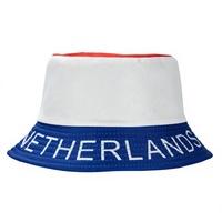 Niederländische Flagge Bucket Hat Fußball-Fan Sport Polyester Erwachsene Verstellbar Großhandel Individuelles Logo