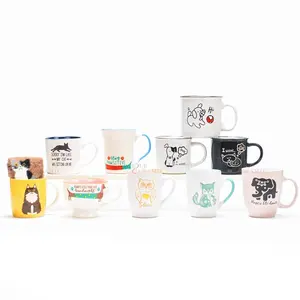 New Custom Ceramic Mug Cat Dog Pet Cartoon Animal Decal New Bone China Ceramic Gift Promotion Coffee Mug Wholesale Manufacturer