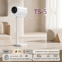 Nouveau projecteur LED transfrontalier TS-5 à mise au point automatique, ultra-clair 1080P, intelligent et portable pour la maison, avec haut-parleurs intégrés (US), autonomie de 3 à 4 heures