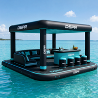 Île flottante gonflable ODM avec logo et dimensions personnalisés pour yacht, marina, complexe hôtelier, fête en plein air, usage de loisirs