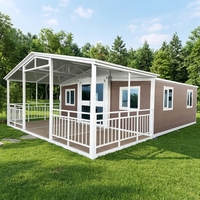 Maison conteneur pliable et extensible 20ft 30ft 40ft, Kit de maisonnette préfabriquée avec véranda, modules modulaires pour logement d'appoint à vendre CE WaterMark