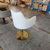 Fauteuil de Barbier Hydraulique Noir Moderne, Chaise de Coiffure Confortable en Cuir PU avec Repose-Pieds pour Salon de Coiffure