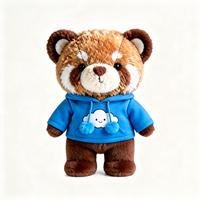 Adorable peluche panda roux nuageux, jouet en peluche doux avec capuche pour enfants, adorable peluche panda roux