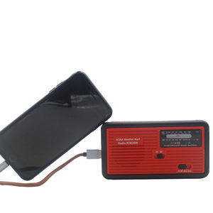 Солнечная аварийная погода NOAA радио Динамо Ручной самозаряжаемый AM FM WB радио Светодиодный фонарик 1000 мАч Зарядное устройство для телефона - Product Image 3