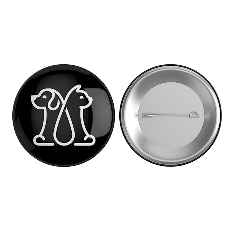 Toptan Logo ofset baskı boş Metal teneke teneke 58mm ucuz manyetik Pin özel promosyon için düğme rozet