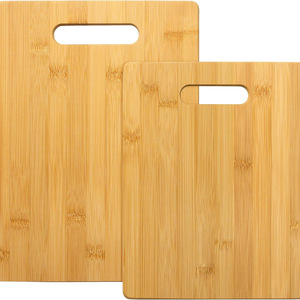 Bamboo Cutting Board <b>Set</b> 33x24cm 28x21.6cm With Handle For Kitchen Use - Product Image 4