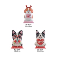 Ballon en aluminium en forme de chien debout, matériau PA de qualité supérieure, ballon de haute qualité, scellage durable, décoration de fête mignonne