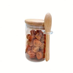 Bocaux de conservation alimentaire en verre transparent en gros, récipients en verre borosilicate hermétiques avec couvercle en bambou et cuillères pour grains de café - Product Image 4