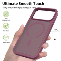 Prix d'usine pour coque de téléphone iPhone 18 17 Pro Max avec support magnétique hybride TPU PC, dos mat, accessoires, produits tendance en gros
