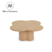 Table basse moderne en bois massif de chêne naturel pour salon, ensemble de tables basses de luxe nordique pour extérieur, personnalisable