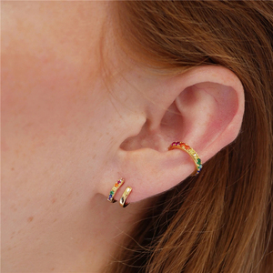 ROXI S925 Argent Sterling Mode Double C Boucle d'Oreille Clip Double Couche en Forme de U - Product Image 4