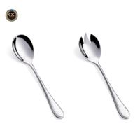 Ensemble de couverts en acier inoxydable de conception artisanale, finition polie miroir pour les mariages et les restaurants, y compris des cuillères et des fourchettes à salade