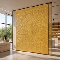 Panneau de verre doré, panneau de verre ambré, panneau mural décoratif en verre, mur en verre rétroéclairé, panneau mural en verre à motif cristallin