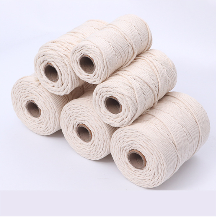Плетеный шнур 1 мм 2 мм 3 мм 4 мм 5 мм 6 мм, 100% натуральный хлопок, белый плетеный шнур для макраме 3 мм, оптовая продажа