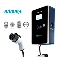 Nouvelle station de recharge pour véhicules électriques HAIDIRA à montage au sol - Boîtier en tôle - Chargeur de type 2 22 kW pour usage commercial