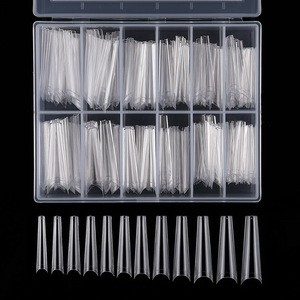 240Pcs False Tip Professional Deep C curve French Extra Long XXXL XXL Coffin Nail Tips In Box