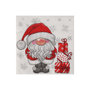 Santa Claus Cartoon Print Napkins 250mm Square Three-layer Paper Napkins For Christmas Parties - Product Image 5