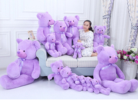 Ours en peluche grand format violet lavande avec ruban violet, jouet en peluche, grande poupée ours pour filles
