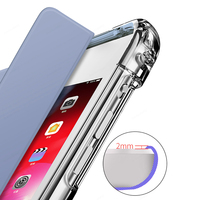 Casing Tablet 9 generasi transparan, casing pelindung bening untuk Apple Ipad 7 8 9 Th Gen 2020 2019 10.2 inci penutup Tablet lipat tiga