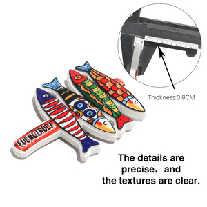 Aimant de réfrigérateur 3D personnalisé, logo, souvenir de <span class=keywords><strong>ville</strong></span>, motif mosaïque, poisson Malaga, imprimé en résine, écologique, durable, aimant puissant - Product Image 5