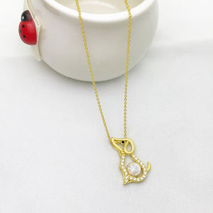 कस्टम पशु कुत्ते प्रेमी पिल्ला बिल्ली कुत्ते डिजाइन लटकन 925 स्टर्लिंग चांदी सोना मढ़वाया श्रृंखला हार महिलाओं के लिए - Product Image 3