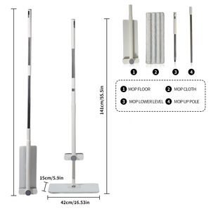 HOLAMOPA Mopa Plana Manos Libres al por Mayor con Almohadillas de Microfibra Reutilizables y Sistema de Autoescurrido para <span class=keywords><strong>Limpieza</strong></span> de Suelos en Hogares y Hoteles - Product Image 2