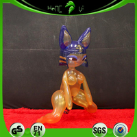 Poupée Chatte Gonflable Transparente en PVC Orange, Personnage de Dessin Animé, Figurine Chatte Personnalisée Claire et Durable pour Fête