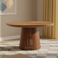 Table à Manger Ronde Extensible en Bois Design Italien, 6 Places Gain de Place