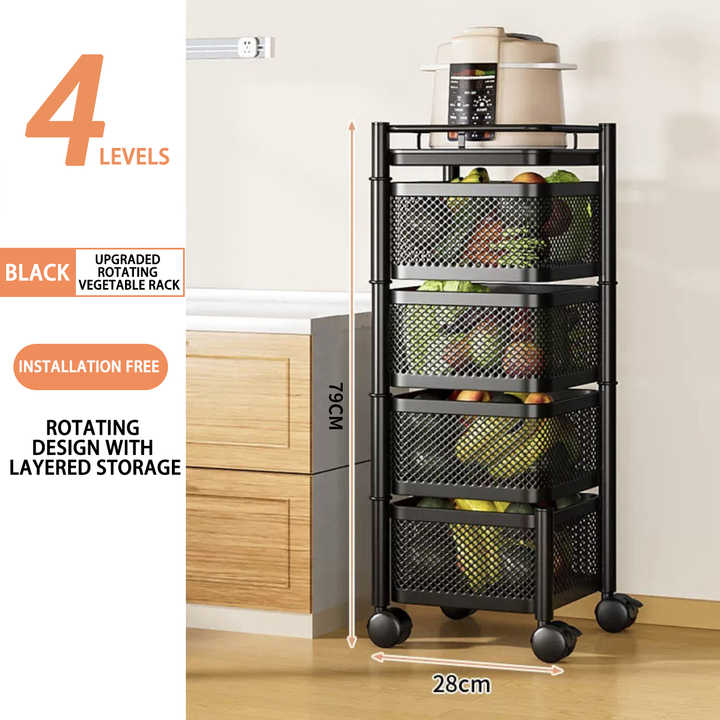 Home Kitchen Storage Holders & Racks Flexible Moving Square Vegetable ...