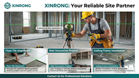 Niveau laser XINRONG 16 lignes 4D à faisceau vert, haute luminosité, professionnel, auto-nivelant, instrument de mesure, 2x batteries 21V, bricolage