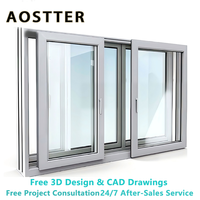 Ventana Corredera de PVC AOSTTER con Doble Acristalamiento de Baja Emisividad, Ventana Corredera de Vinilo Resistente a Huracanes