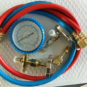 Kit d'outils de charge de fréon 466 avec manomètre à diaphragme, jauge de réfrigérant automobile et connecteur de véhicule - Product Image 2