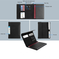 Couverture de livre de passeport de porte-billet de voyage de luxe antivol RFID avec fente pour stylo