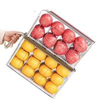 Moderne diepvries- en koelkastopbergcontainers, transparante, voedselveilige rechthoekige dozen voor groenten, fruit en keukengebruik.