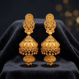 Wholesale 14K18K24K Micron Gold Plated Forming Jhumka <b>Earrings</b> Set Wedding <b>Fashion</b> <b>Earrings</b> Traditional Design Bridal Jhumka Set - Product Image 5